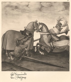 Из Freydal. Des Kaisers Maximilian I. Turniere und Mummereien (Репринт 1882 года. Вена. Лист 50)